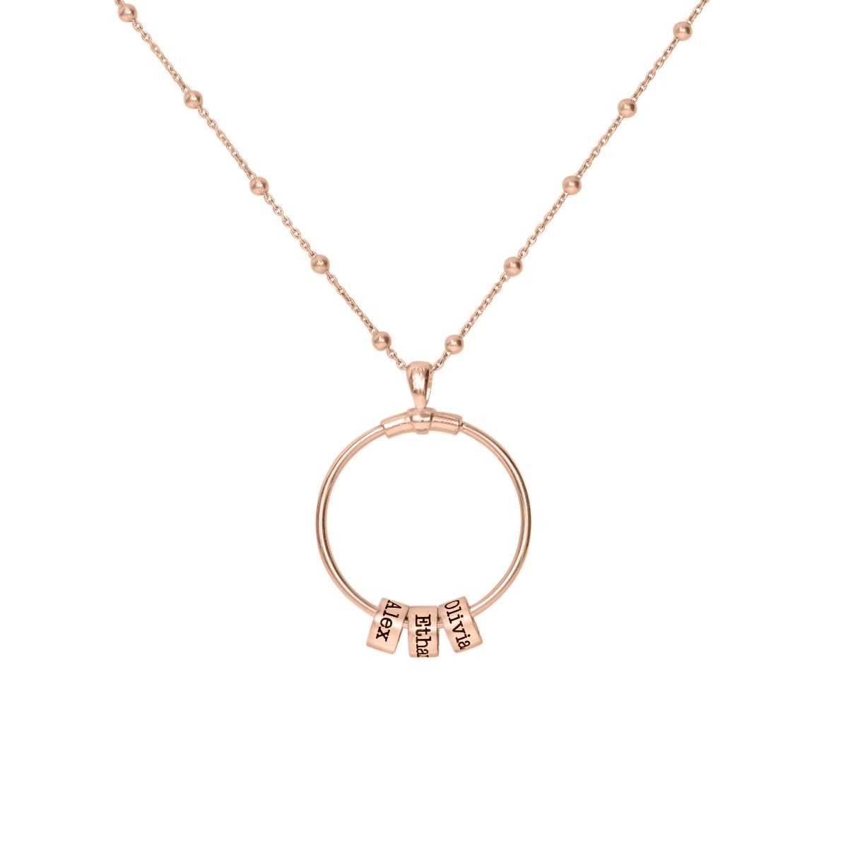 Family Circle Name Necklace [18K Rose Gold Plated]