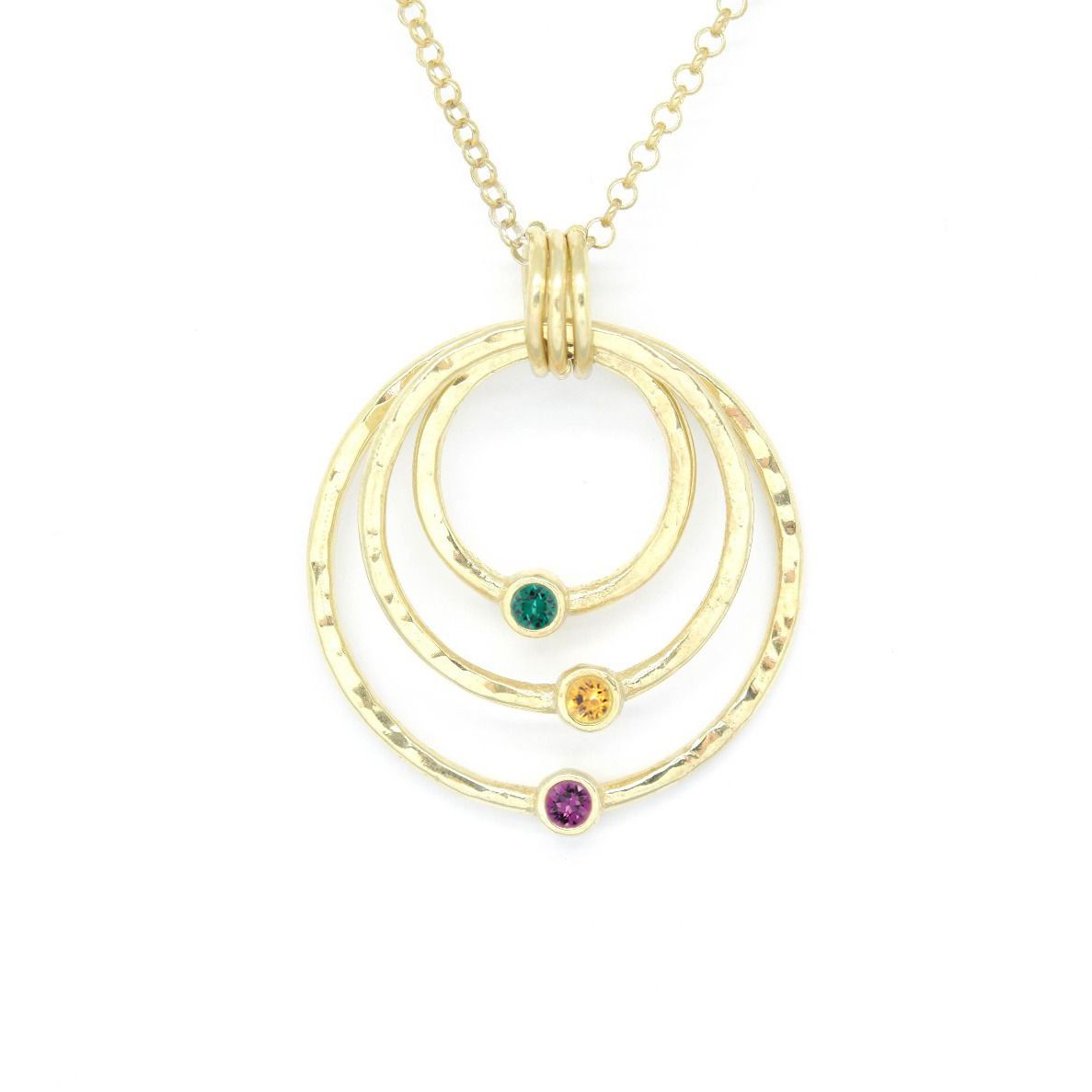 Spheres of Love Birthstone Necklace [Hammered - 18K Gold Vermeil]