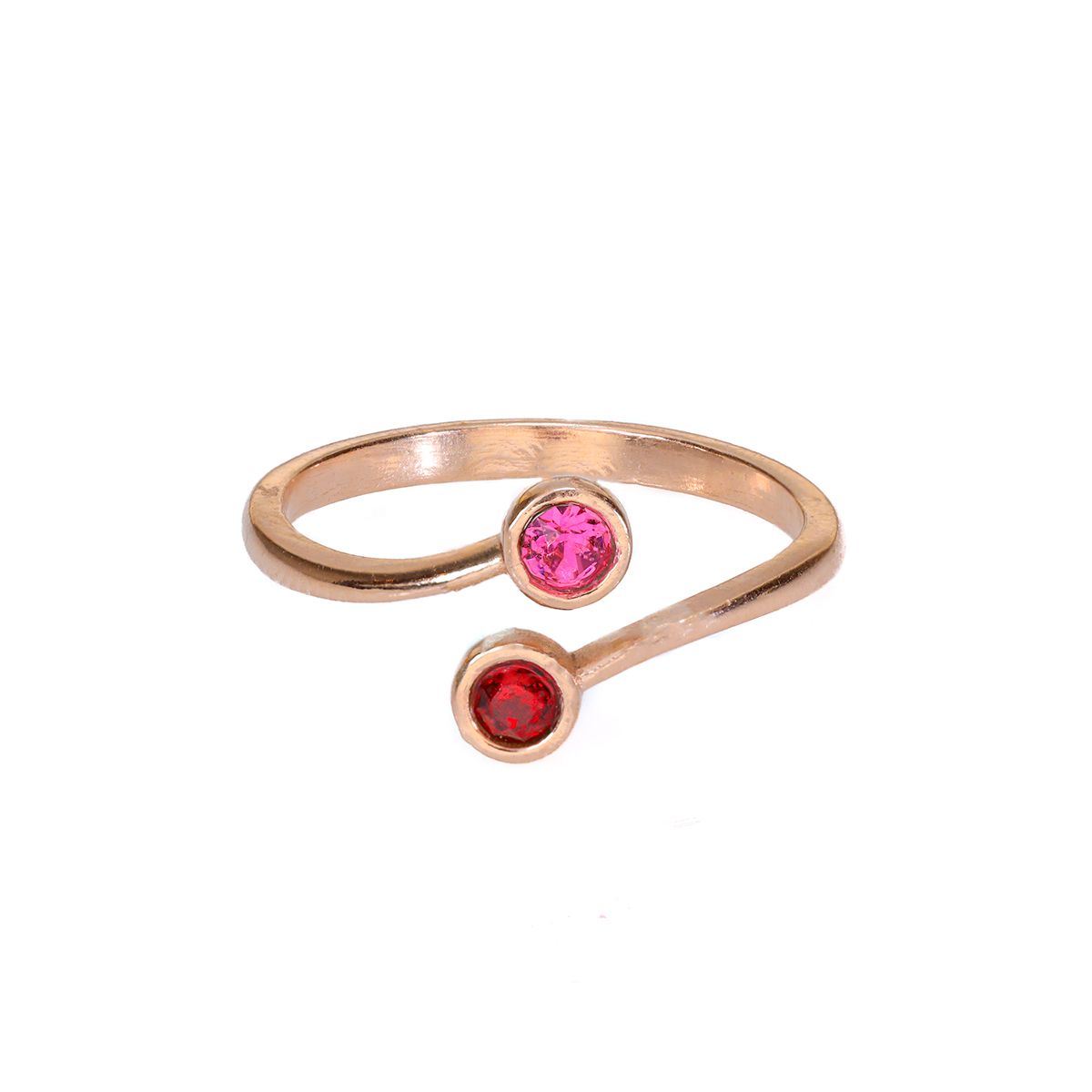Anello Radici d'Amore - 2 Pietre di Nascita [Placcato Oro Rosa 18kt]