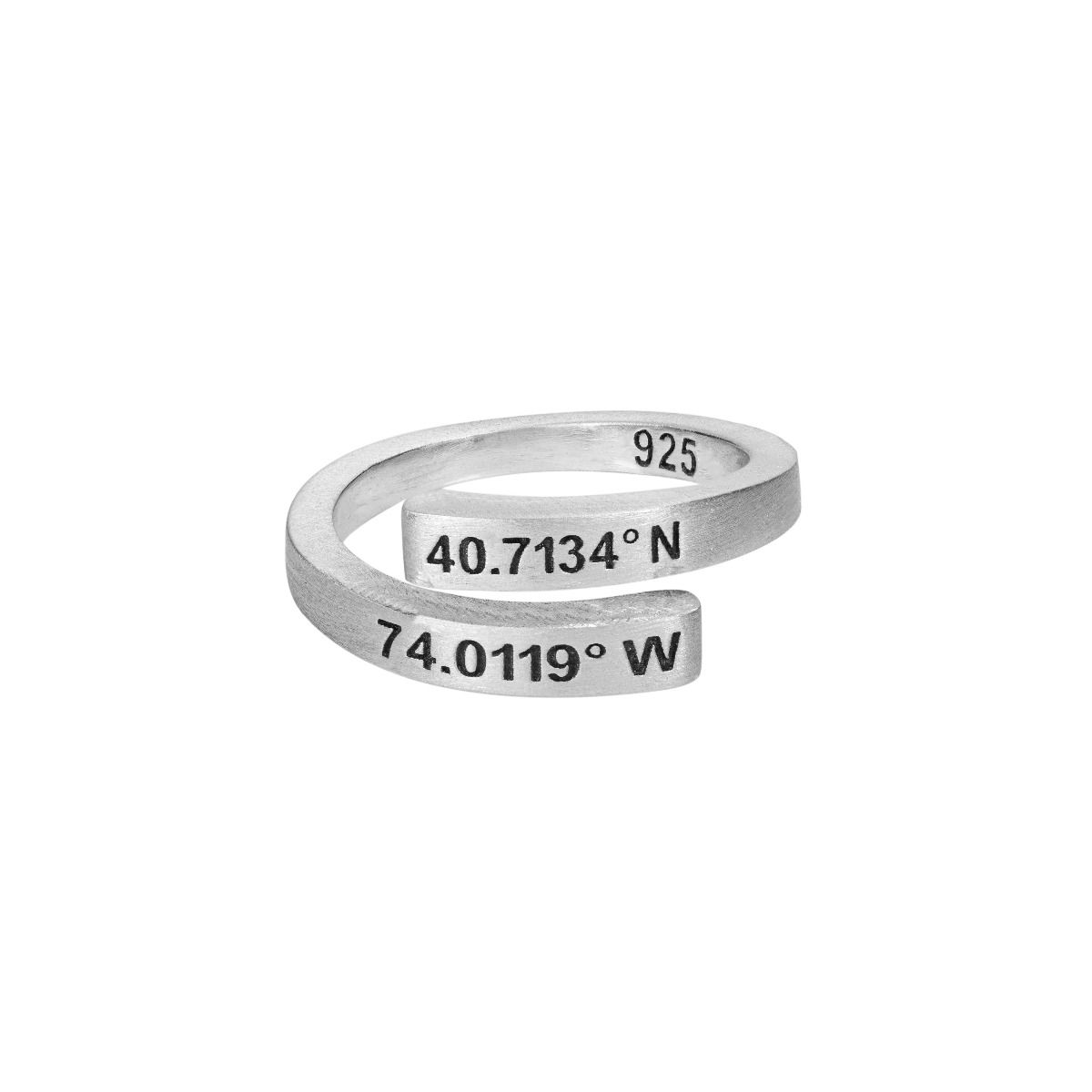 Schwan Koordinaten Ring [Sterlingsilber]