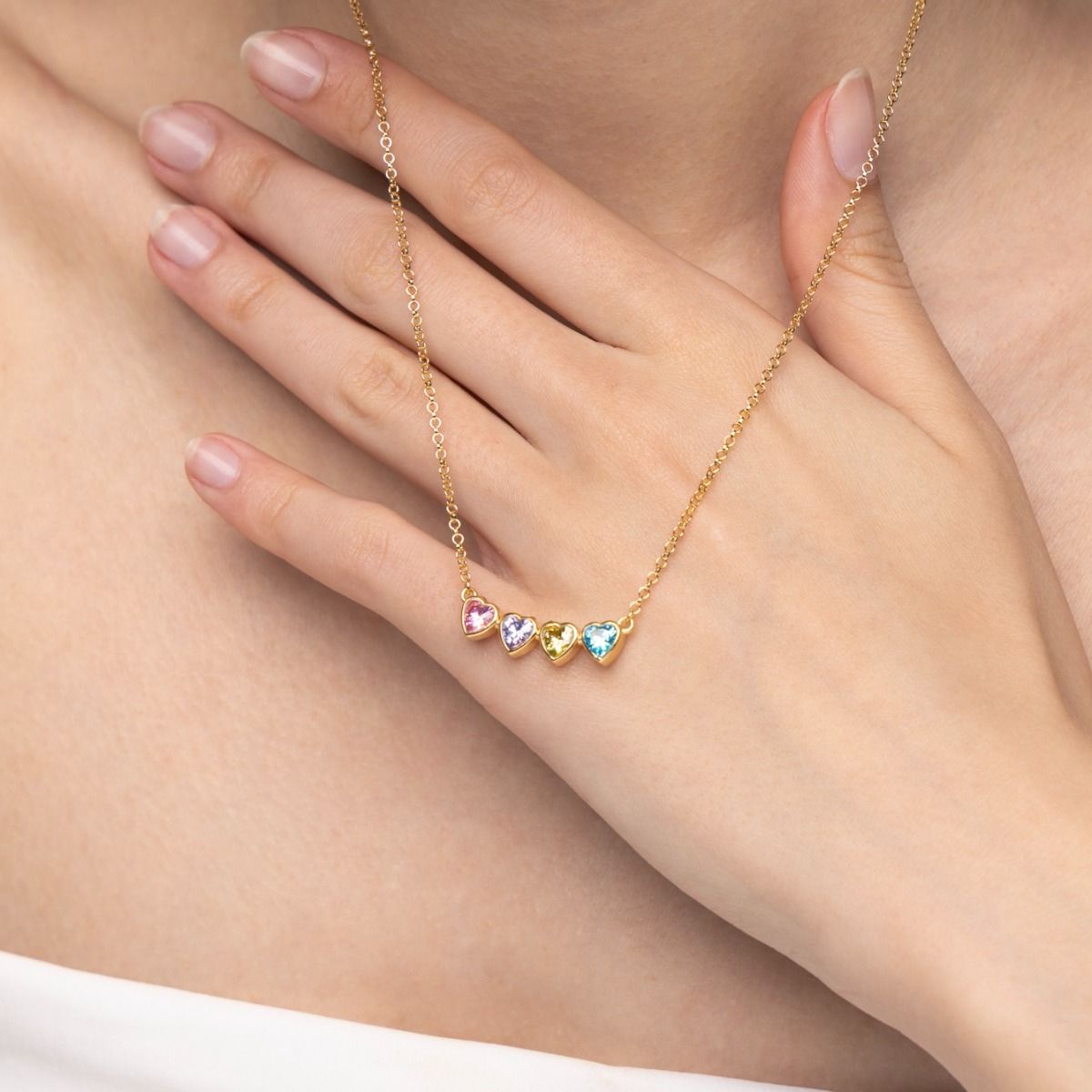 Talisa Hearts Signature Birthstone Necklace [18K Gold Vermeil]