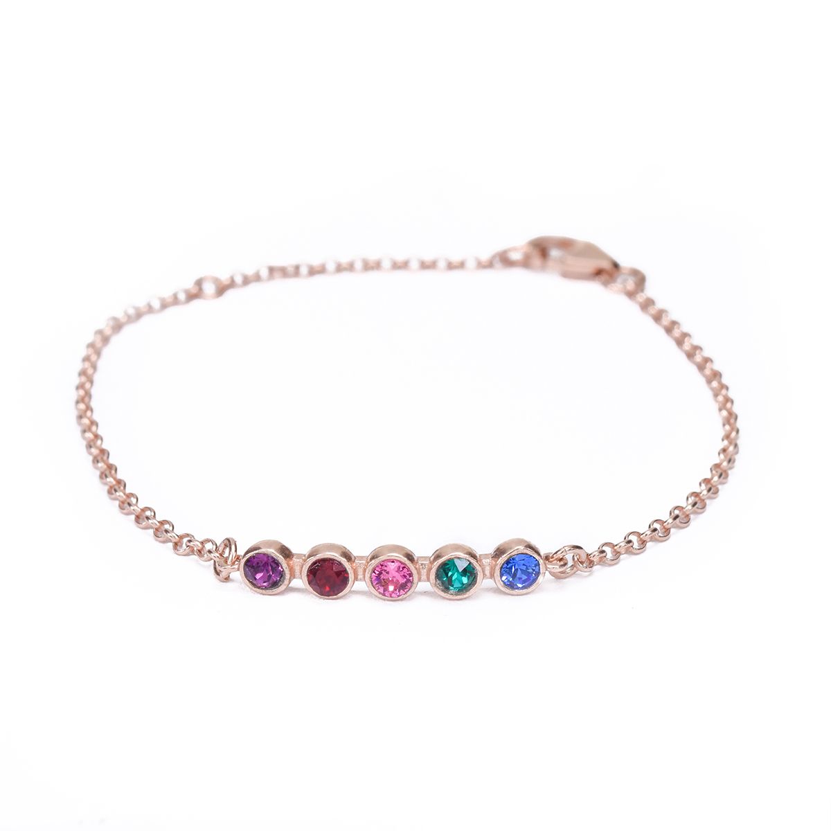 Cavigliera con Stelle e Pietra di Nascita di Talisa [Placcato Oro Rosa 18kt]