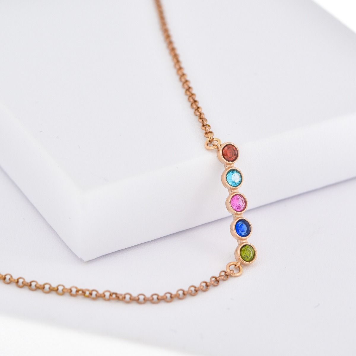 Talisa Stars Birthstone Necklace [Rose Gold Plated]