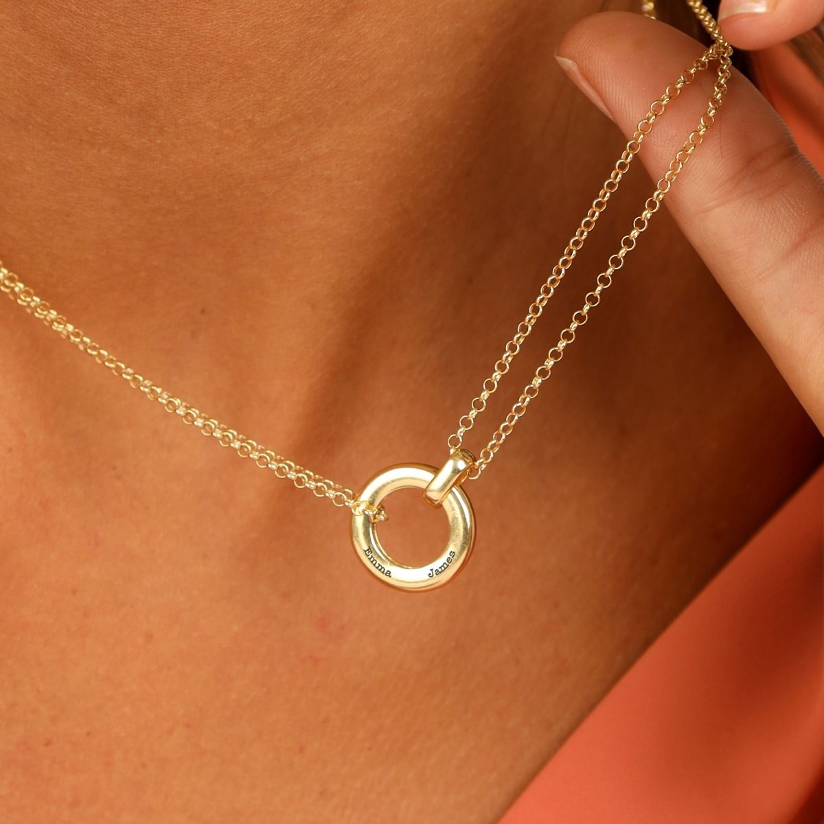 Verbonden Naam Ketting [18K Goud Verguld]