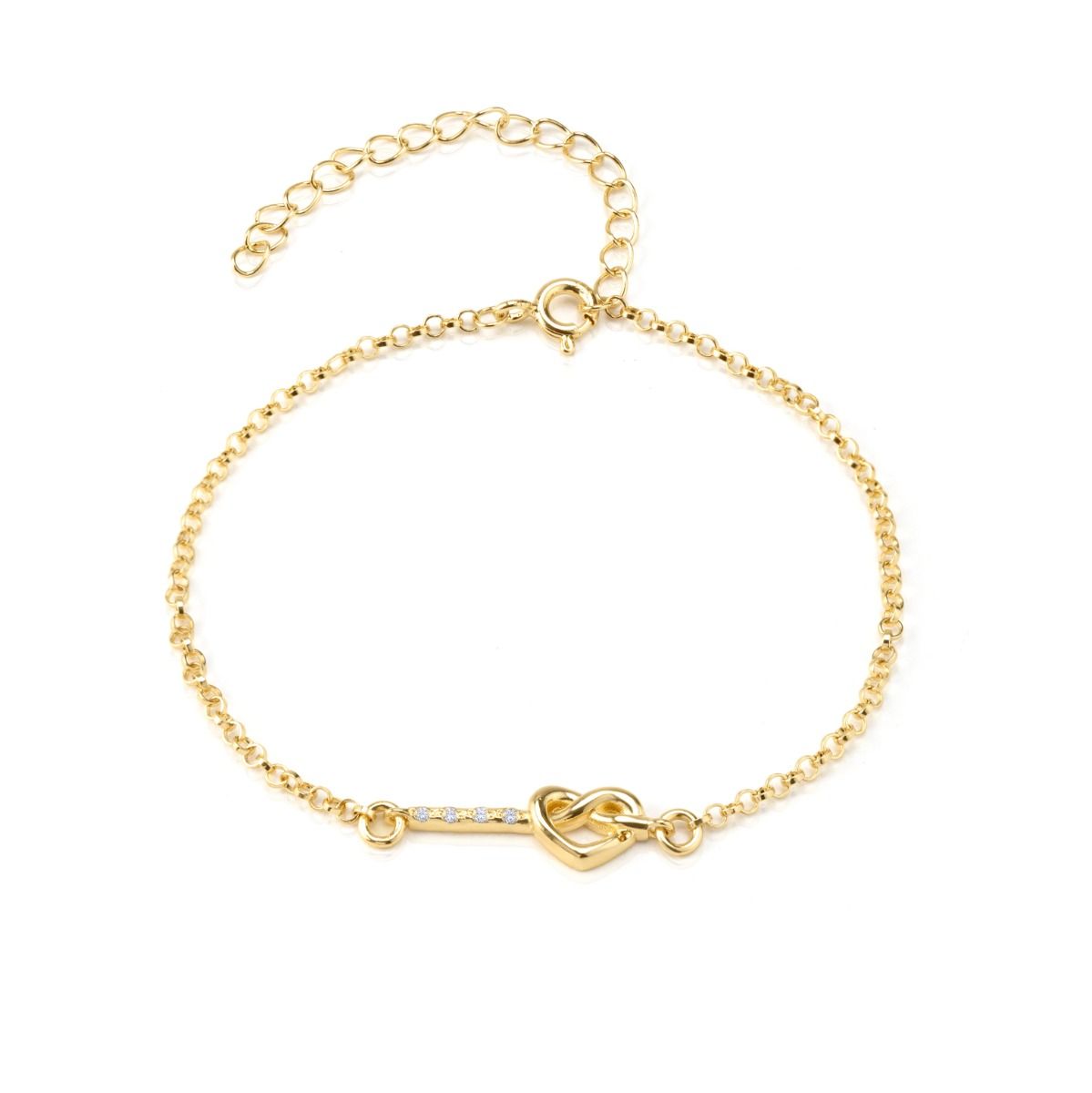 Ties of Heart Diamond Bracelet [18K Gold Vermeil]-3