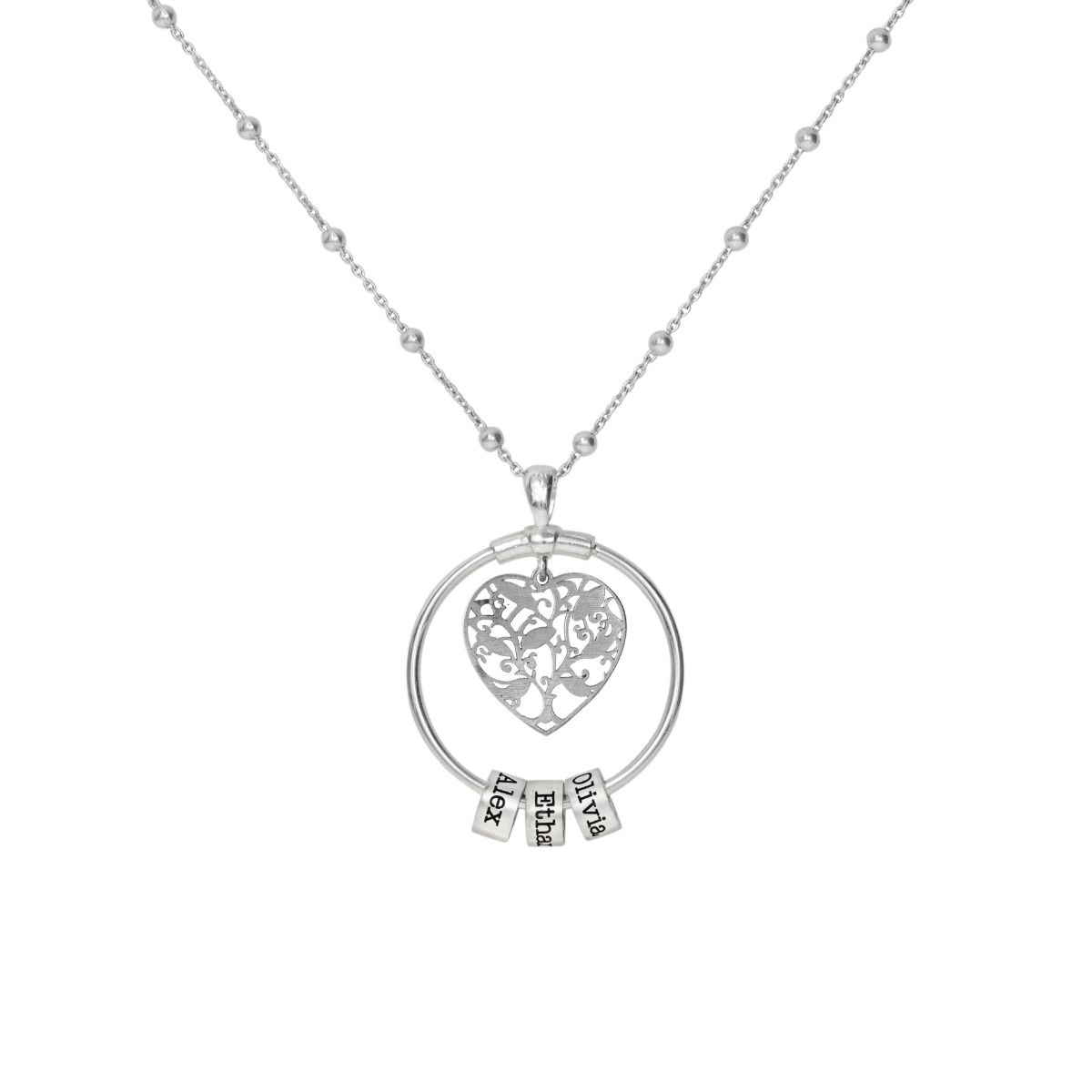 Collar con Nombre Amuletos de Mi Corazón [Plata de Ley]