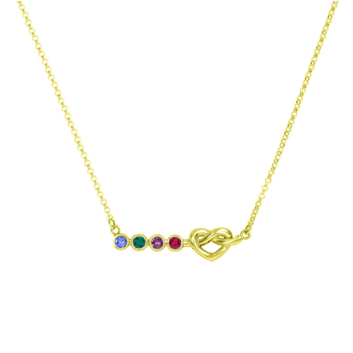 Collier Liens du Coeur avec Pierres de Naissance [Vermeil 18ct]