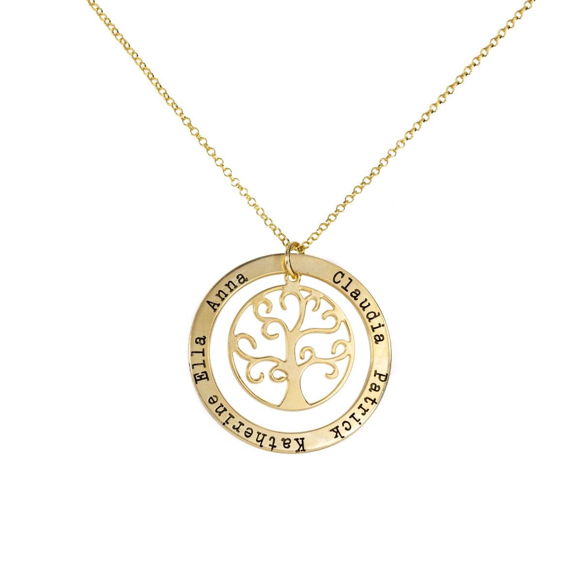 Collier l'Arbre de la Sagesse avec Prénoms [Plaqué Or 18ct]
