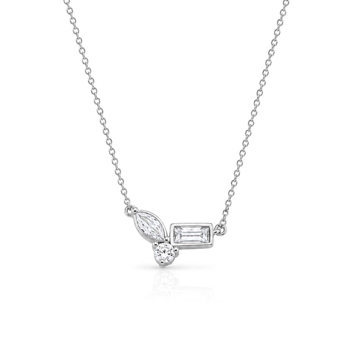 Trio Cut Cluster Necklace