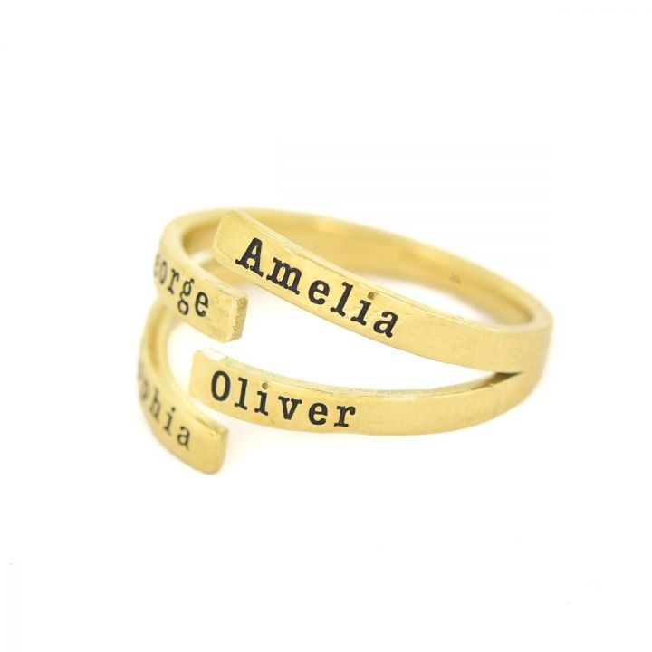 10k gold top name ring