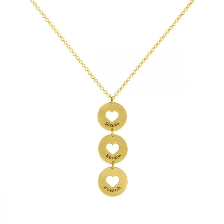 Open Hearts Name Necklace [18K Gold Plated]
