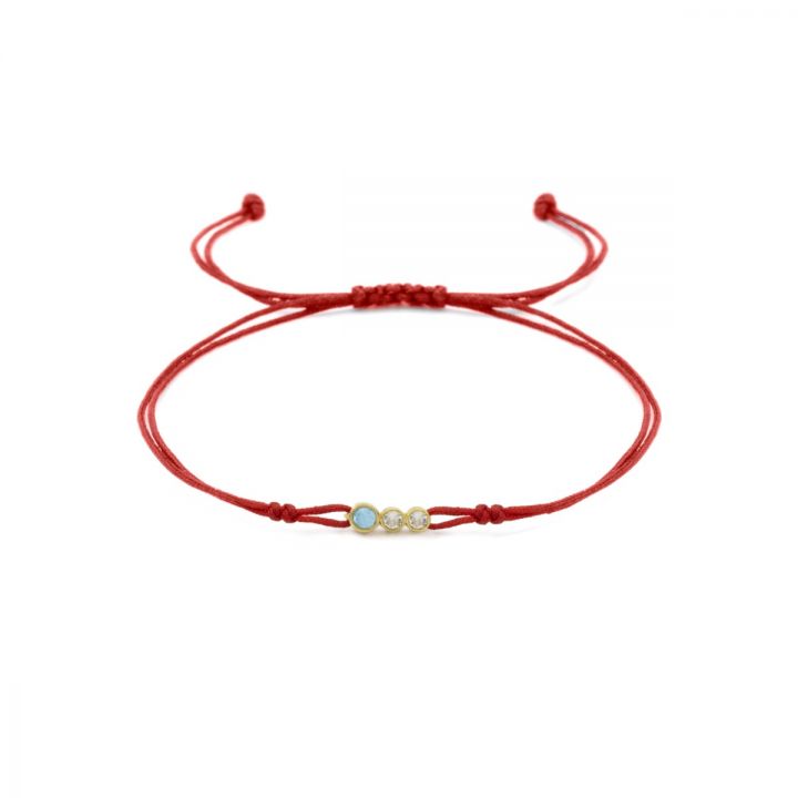 Red String Protection Bracelet White Gold / Womens