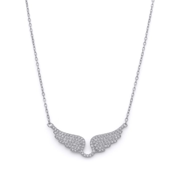 925 Sterling Silver Necklace - VVS Moisasnite Diamond Wing Pendant –  peardedesign.com