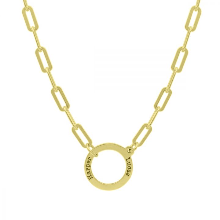Gold Plated Engraved Necklace for Her 