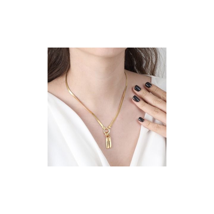 14k Gold Herringbone Necklace / Handmade Herringbone Necklace – IKE JEWELRY