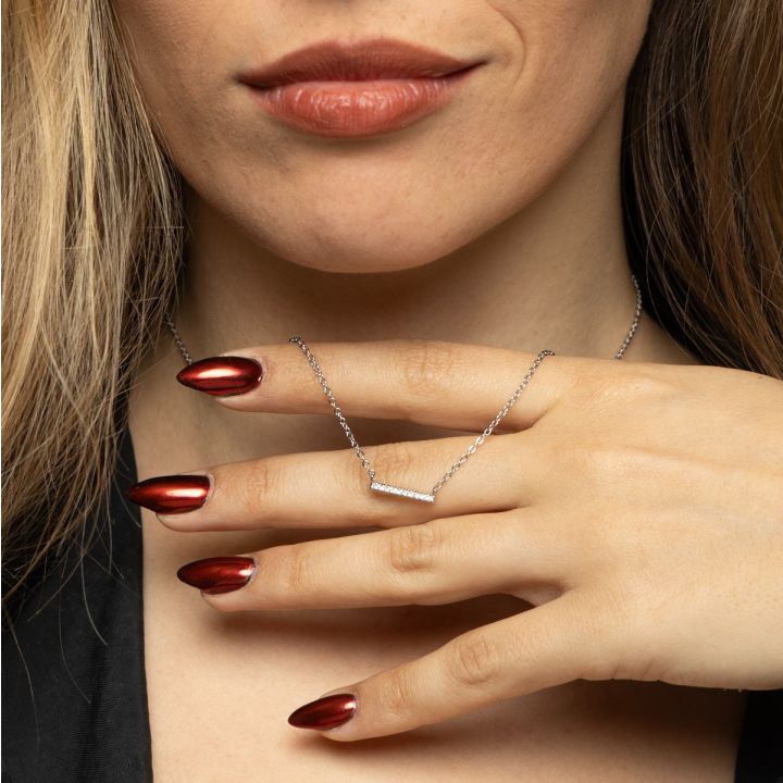 Aurora Pavé Bar Necklace