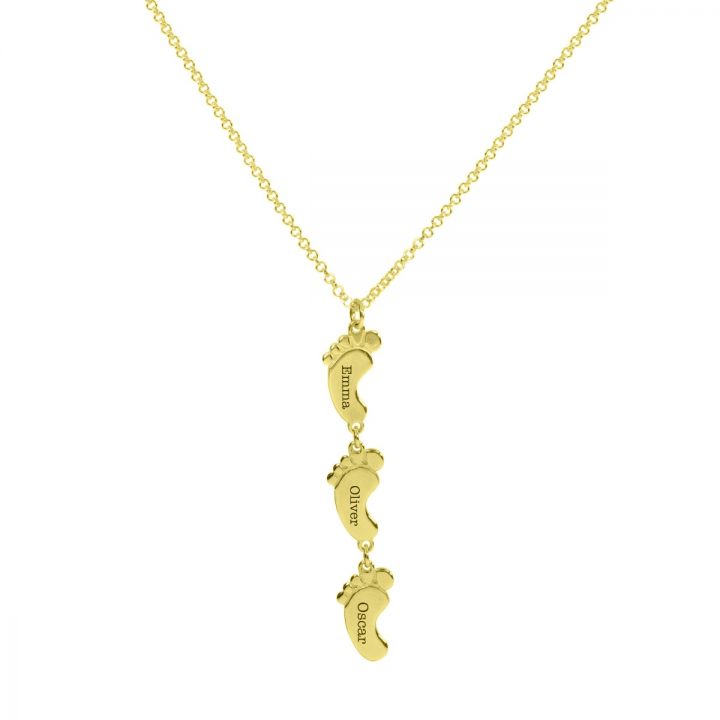 Family Path Name Necklace [18K Gold Plated]