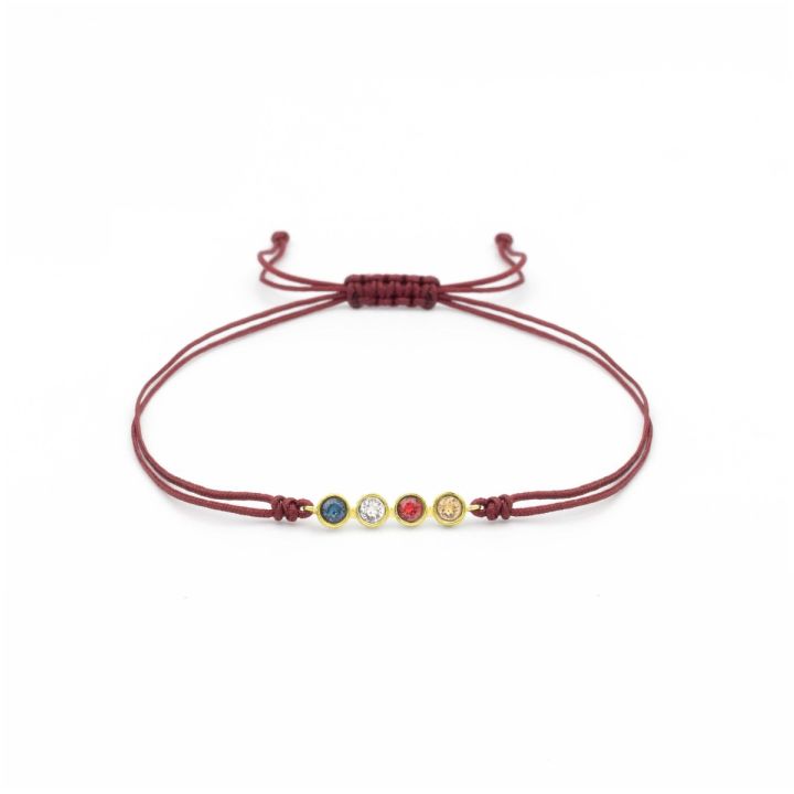 Red Bead Bracelet - Engraved Bracelets for Women - Talisa Jewelry