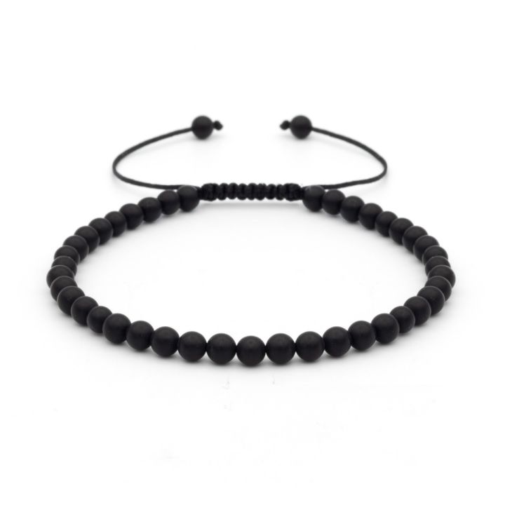 Black Onyx Beaded Bracelet - 4mm