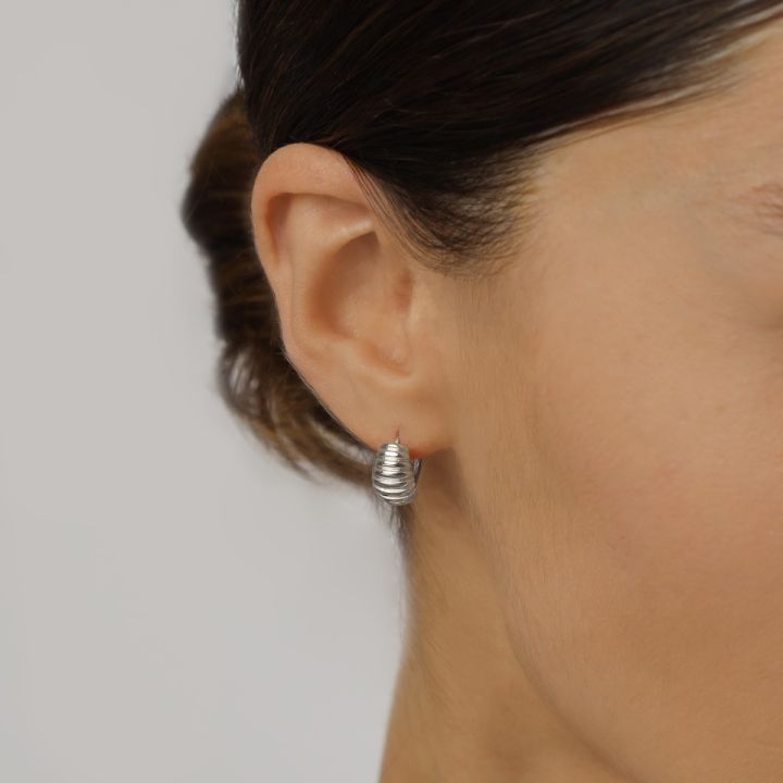 Braided Hoop Earrings [Sterling Silver]
