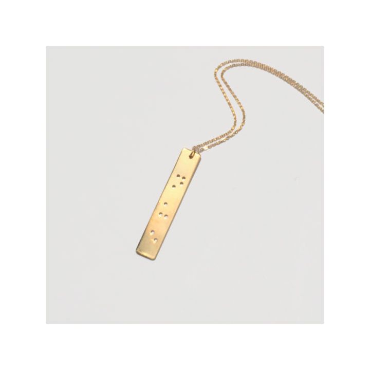 The Rule of 3 Braille Necklace - Gold Plated