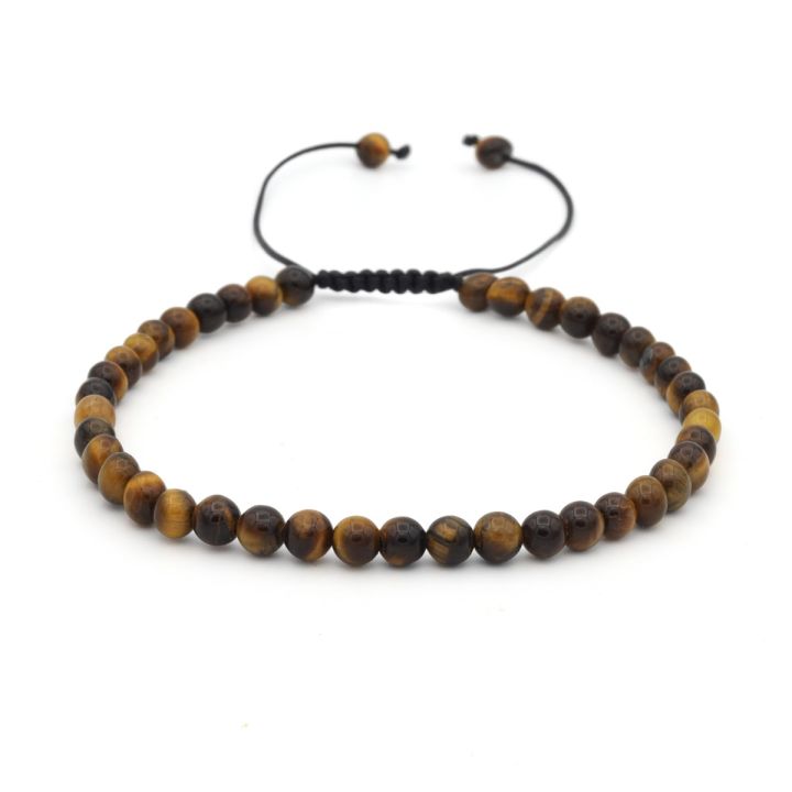 Brown Tiger Eye Beaded Bracelet - 4mm