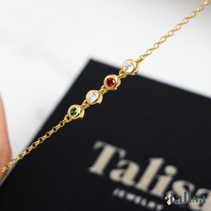 Enchanted Stars Birthstone Bracelet - Plated in Gold Bracelet - Gifts for Her by Talisa