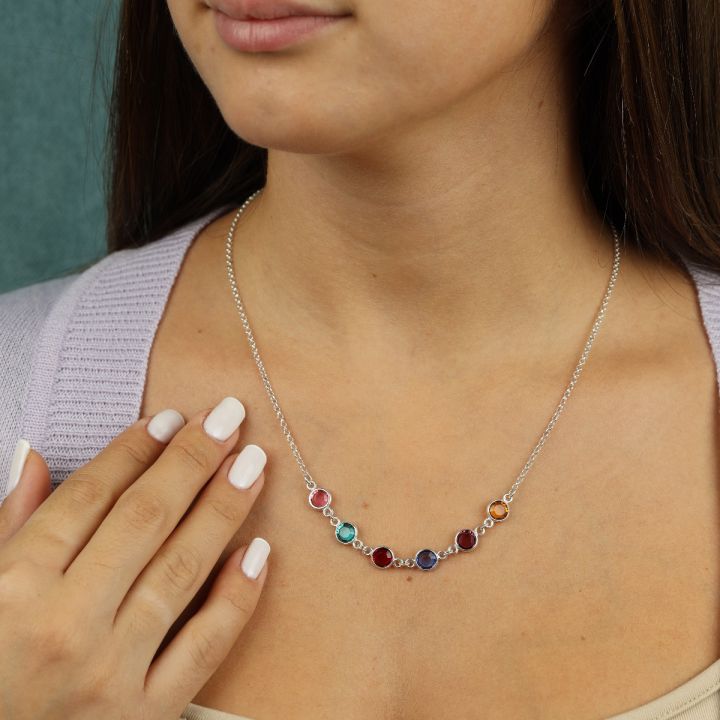 Teardrop Diamond Birthstone Necklace | Caitlyn Minimalist