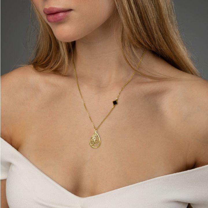 Cherished Spot Map Necklace with Nano Bible [14 Karat Gold]