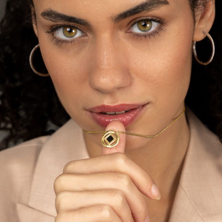 Blessed Halo Name Necklace with Nano Bible [18K Gold Plated]