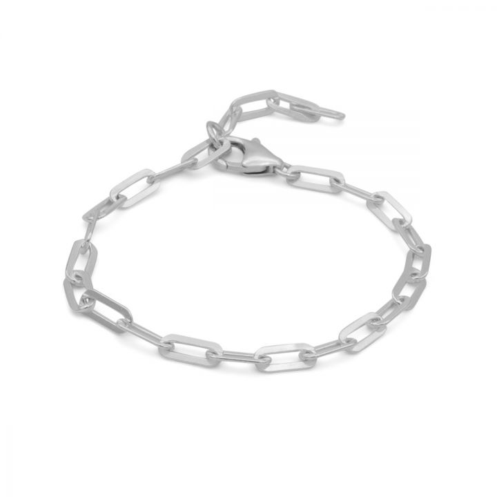  Sterling Silver Paperclip Bracelet for Women Solid