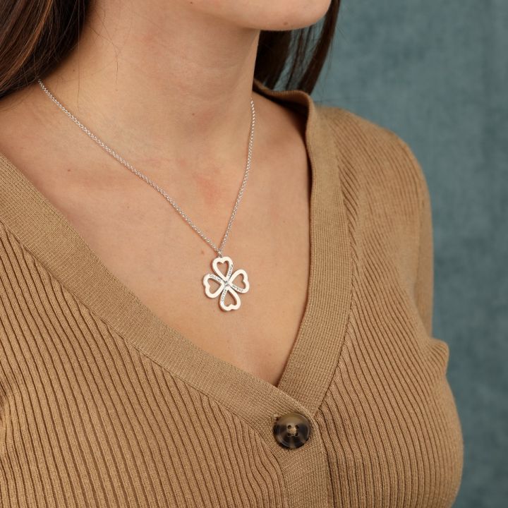 2 in 1 Four Leaf Clover Heart Necklace - Superb Valentine Gift💞 – Little  Squirel