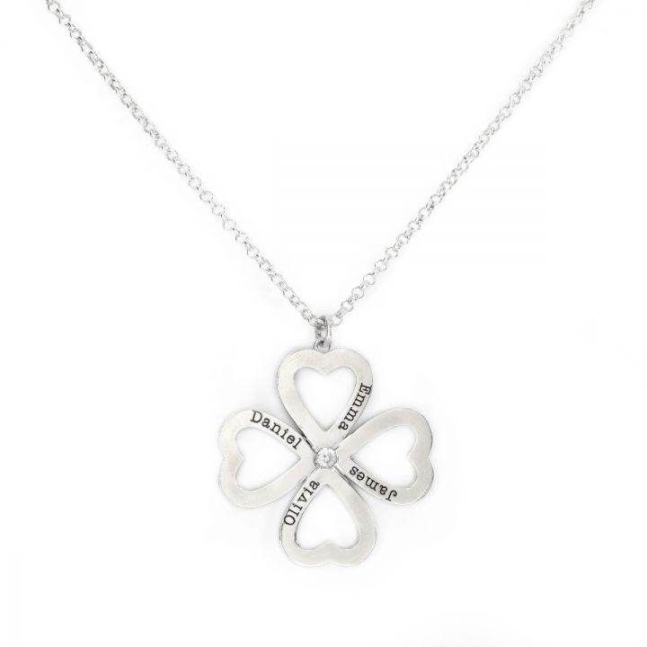 Special Heart Clover Name Necklace [Sterling Silver]