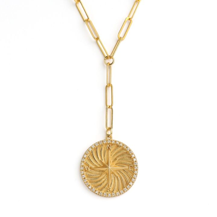 Gold top medallion pendant