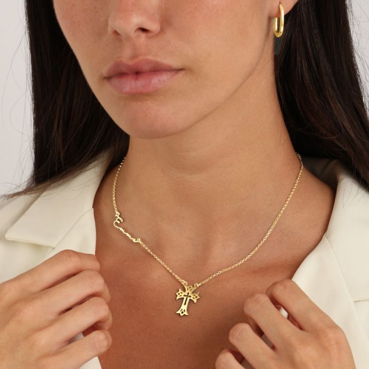 18K Gold Small All Gold Lure Necklace - Me&Ro