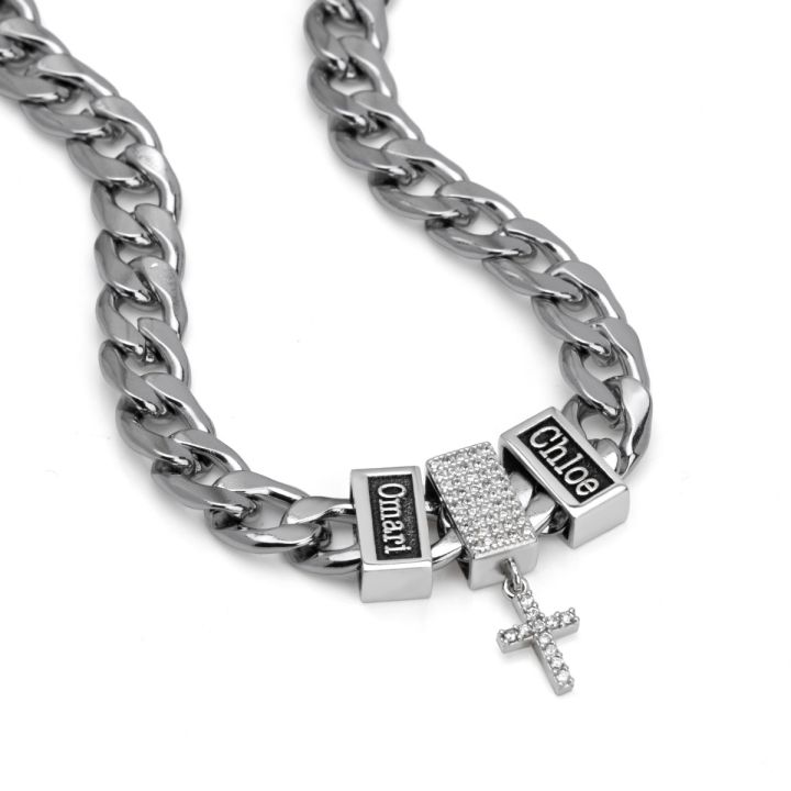 Crystal cuban link chain sale
