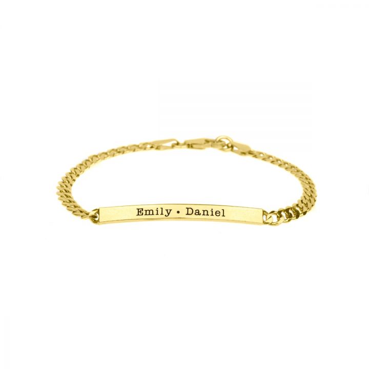 Carved in My Heart Name Bracelet for Women [18K Gold Plated]