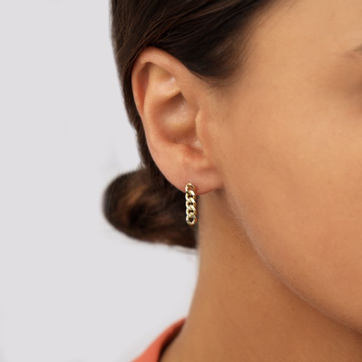 Curb Chain Earrings [18K Gold Plated]