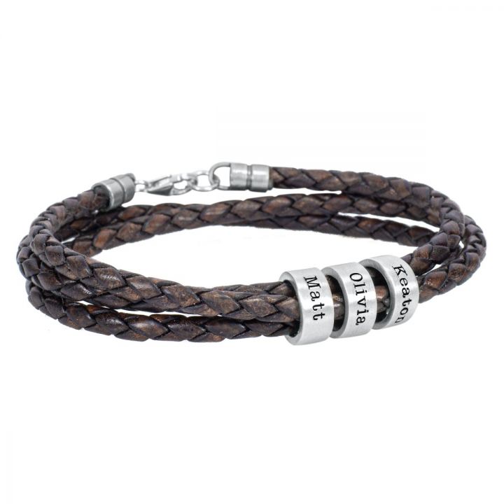 Custom Name Bracelet for Men Personalized Leather Bracelet Men FB34   ShopFrommomo