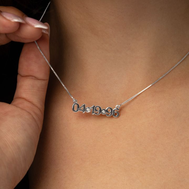 Diamond Date Necklace [Sterling Silver]