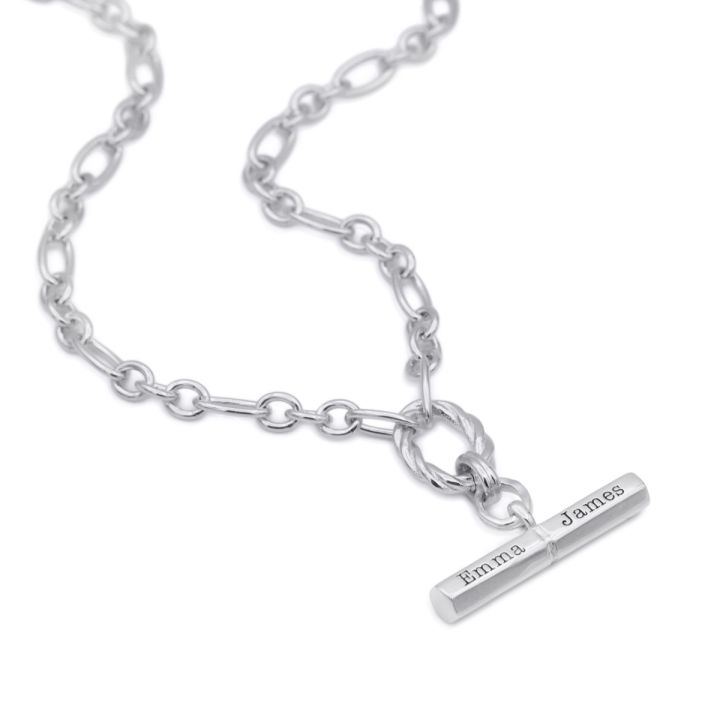 Buy 925 Sterling Silver 18 Albert Chain T Bar Necklace Hallmarked Online in  India - Etsy