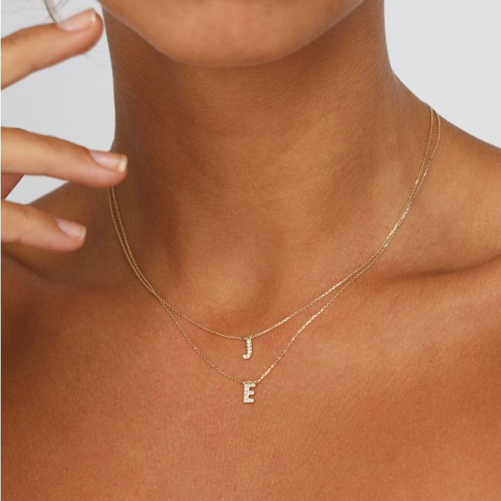 Top Notch Diamond Initial Necklace | James Thredgold