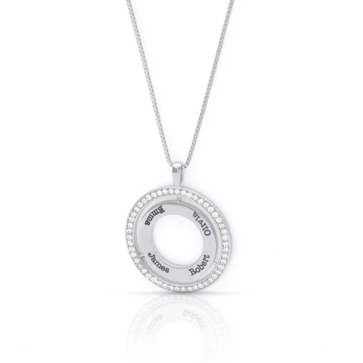 Circle shop crystal necklace