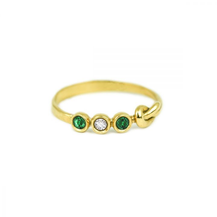 10K Gold Love Knot Ring with Personalized Birthstone by JEWLR