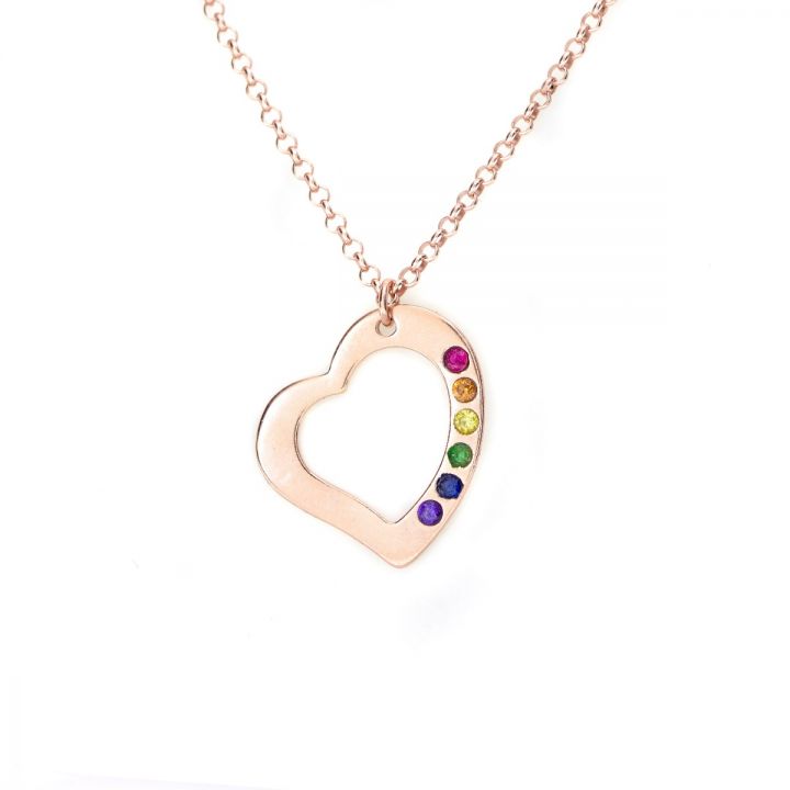Rainbow Guiding Love Necklace [Rose Gold Plated]
