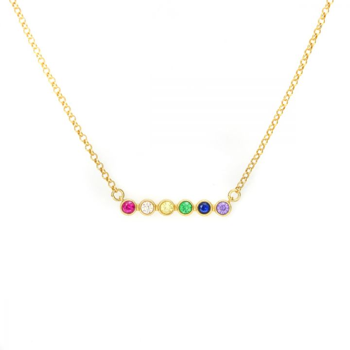 Rainbow Talisa Stars Necklace Horizontal [Gold Plated]