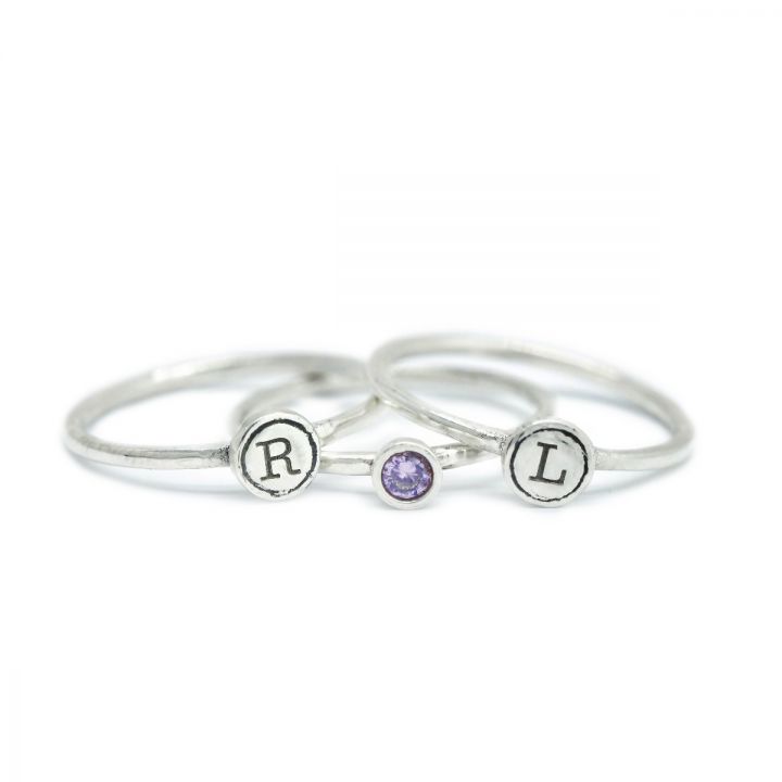 Custom Initial Ring Silver - Personalized Rings by Talisa