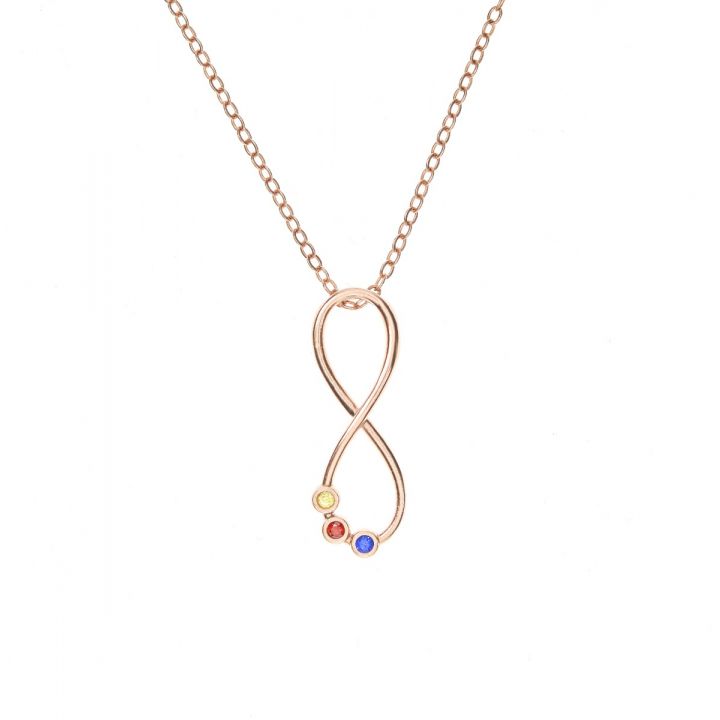 Infinity Birthstone Necklace [Rose Gold Plated]