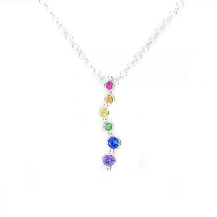 Rainbow Stream of Love Necklace [Sterling Silver]