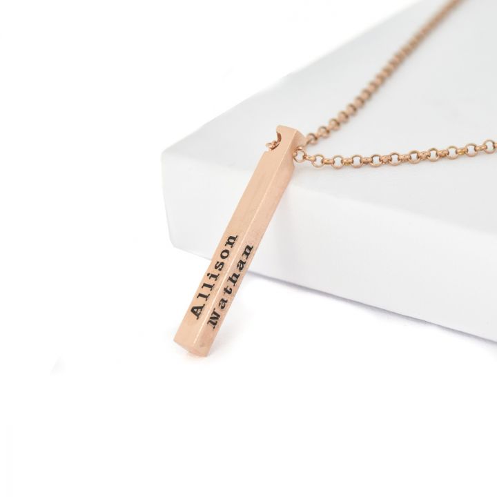 Talisa Bar Necklace [18K Rose Gold Plated] 